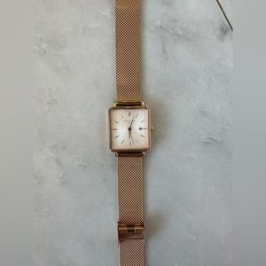 Rosefield The Boxy XS Rose Gold Mesh watch